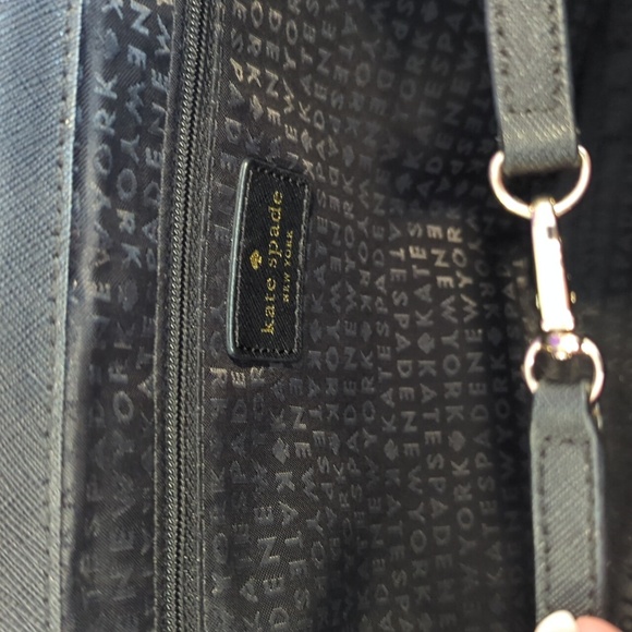 Kate Spade Bundle. Black Handbag, Black Wristlet, Unbranded Twilly & Dustbag EUC - Picture 7 of 12